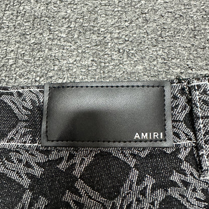 AMIRI MA Quad Jacquard Baggy Jeans Black Grey