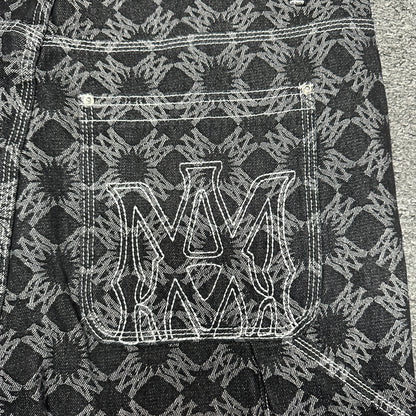 AMIRI MA Quad Jacquard Baggy Jeans Black Grey