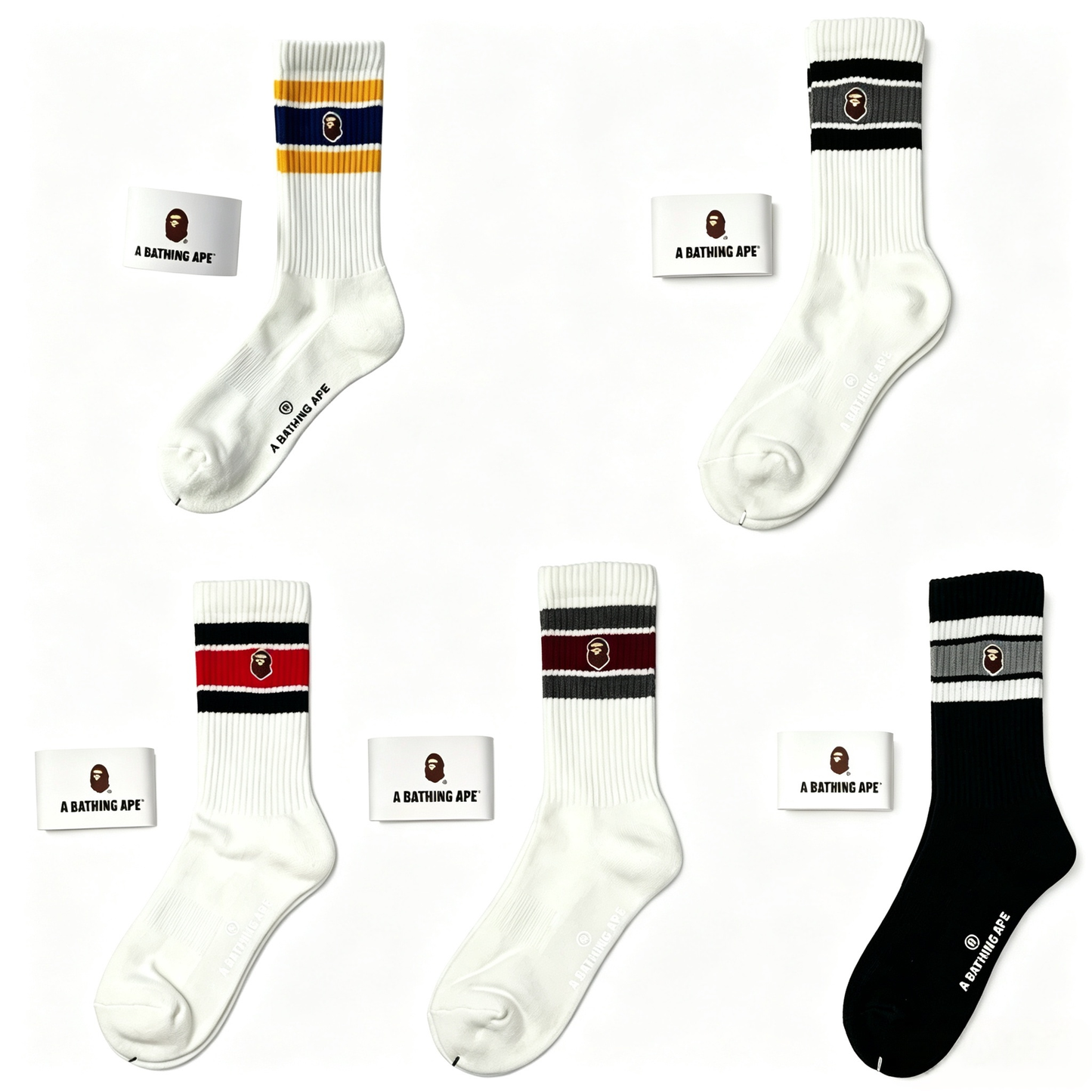 BAPE College Stripe Socks