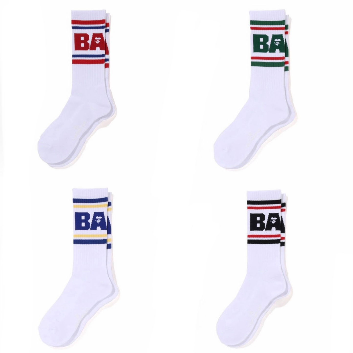 BAPE College Logo Stripe Socks