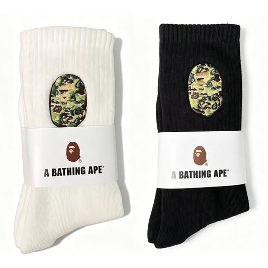 BAPE ABC Camo Ape Head Socks - Green