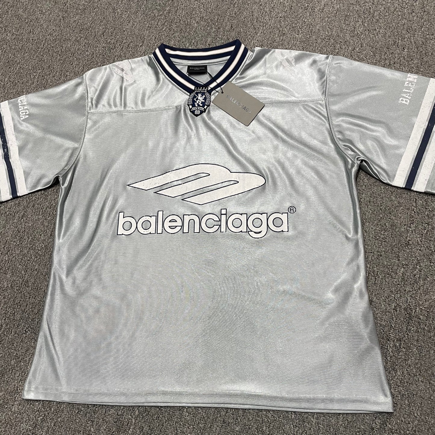 Balenciaga 3B Football V-Neck Oversized T-Shirt / Jersey