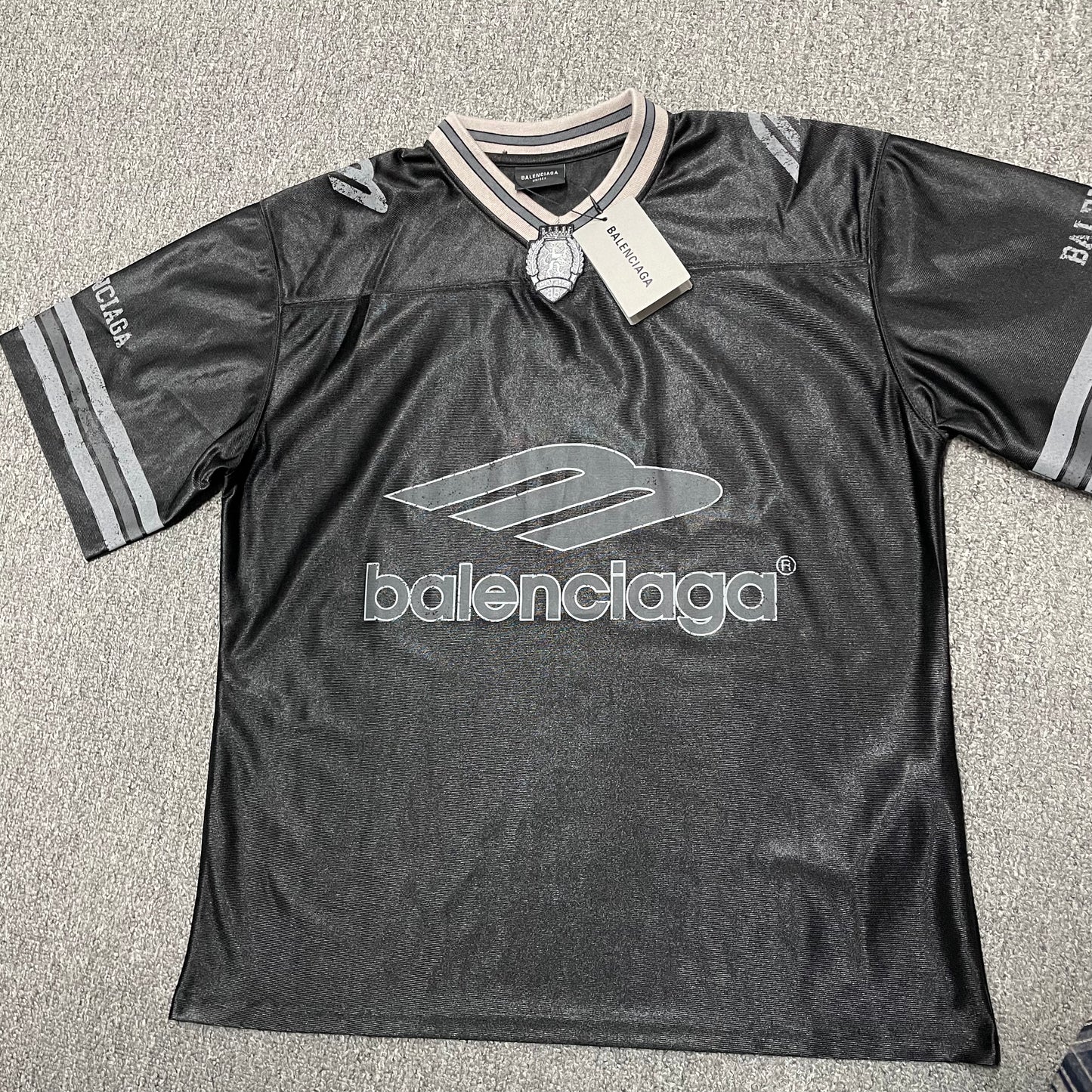 Balenciaga 3B Football V-Neck Oversized T-Shirt / Jersey