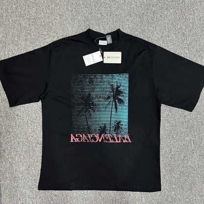 Balenciaga Vintage Holiday Graphic Print T-Shirt