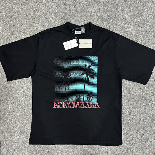 Balenciaga Vintage Holiday Graphic Print T-Shirt