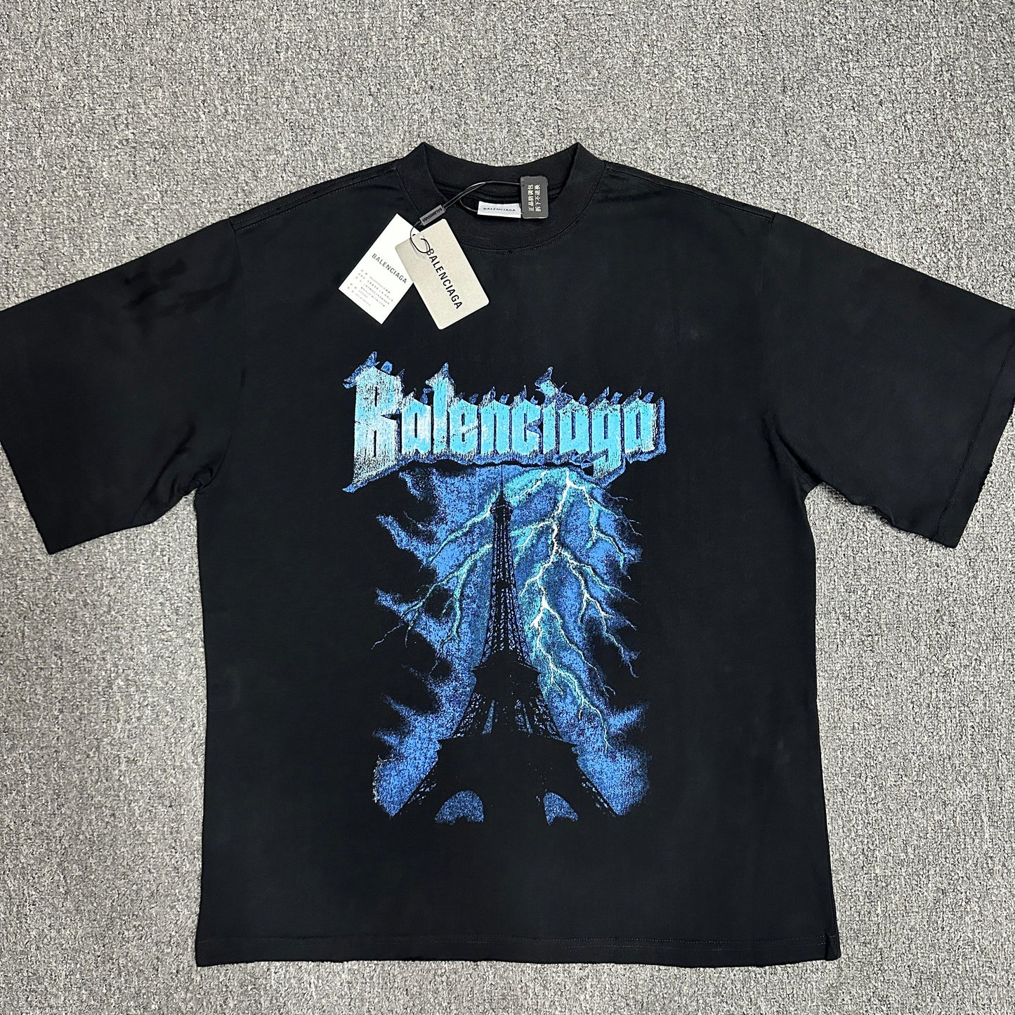 Balenciaga Paris Thunderstorm Oversized T-Shirt