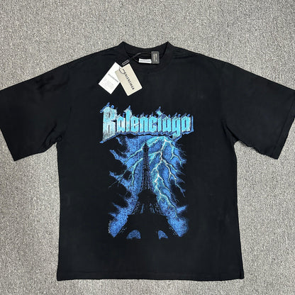 Balenciaga Paris Thunderstorm Oversized T-Shirt