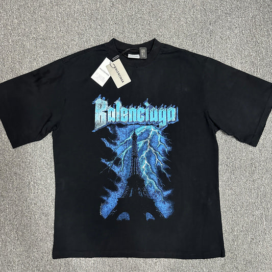 Balenciaga Paris Thunderstorm Oversized T-Shirt