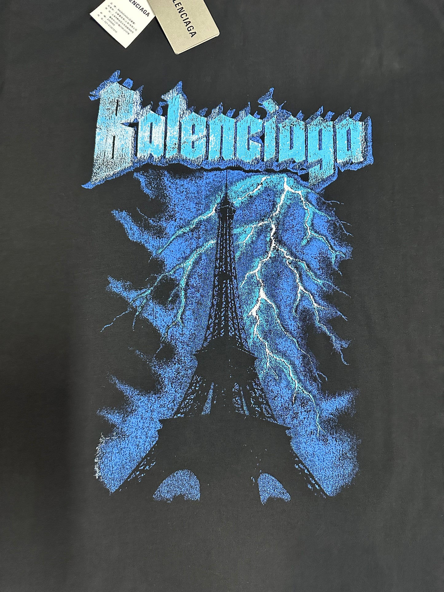 Balenciaga Paris Thunderstorm Oversized T-Shirt