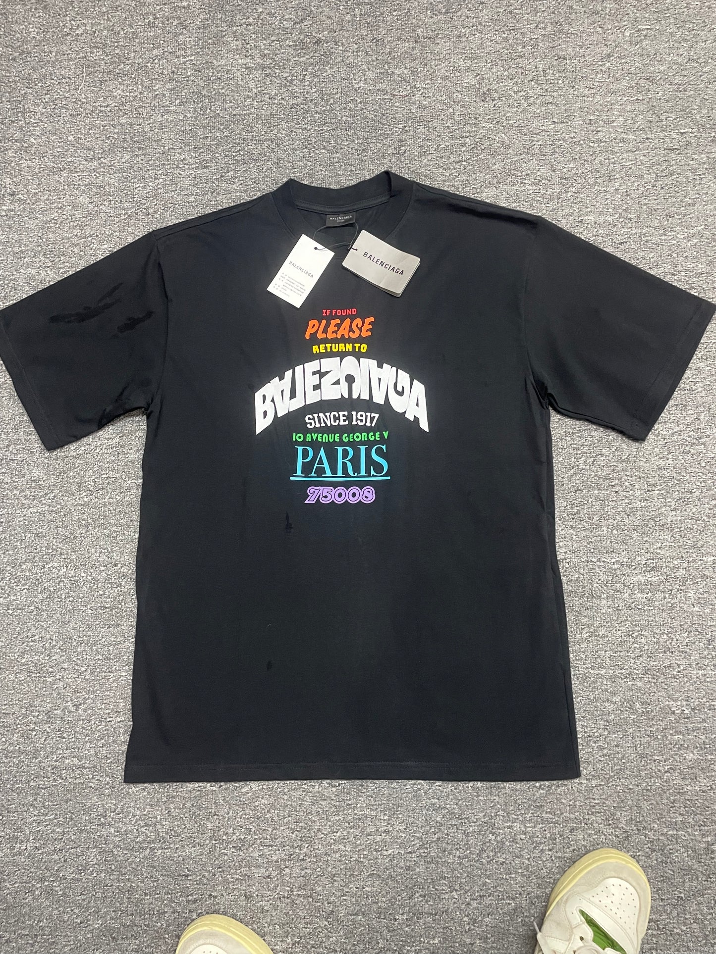 Balenciaga "Please Return To" Black Graphic T-Shirt