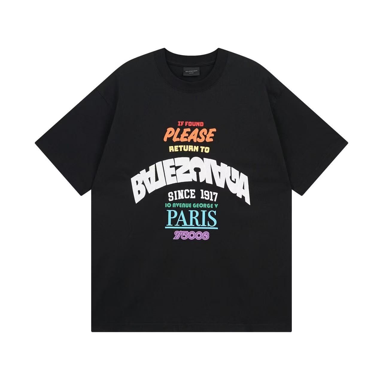 Balenciaga "Please Return To" Black Graphic T-Shirt