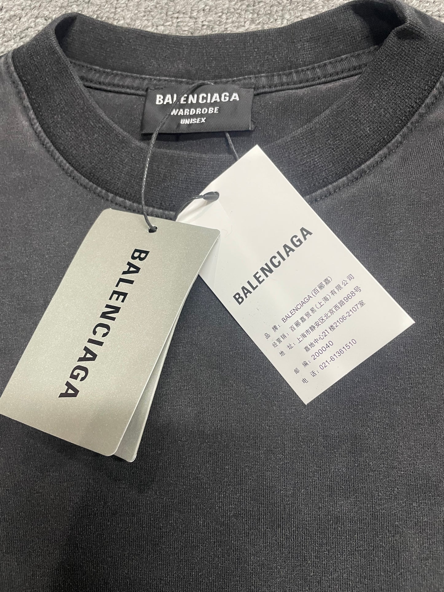 Balenciaga Faded Tone-on-Tone Logo T-Shirt