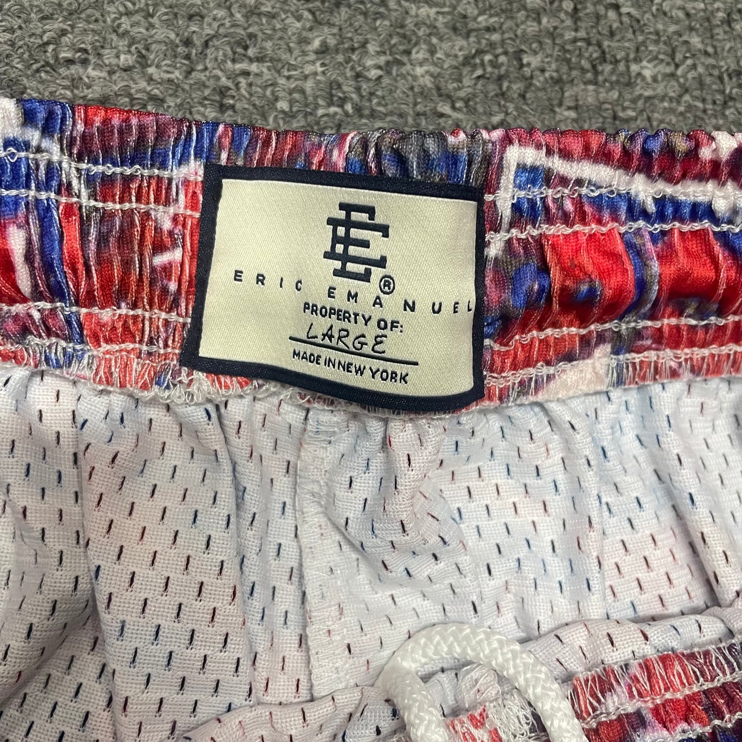 Eric Emanuel EE Basic Short Red Blue Bandana Flame