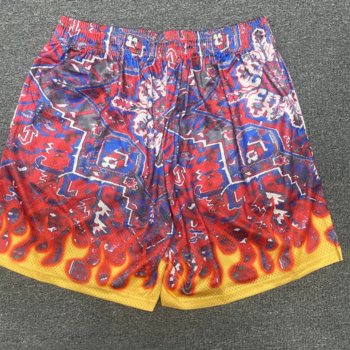 Eric Emanuel EE Basic Short Red Blue Bandana Flame