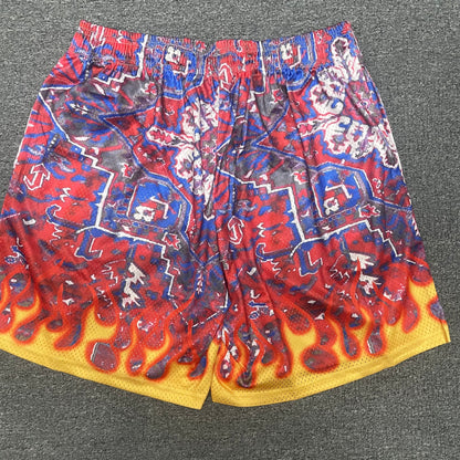 Eric Emanuel EE Basic Short Red Blue Bandana Flame