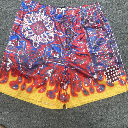 Eric Emanuel EE Basic Short Red Blue Bandana Flame