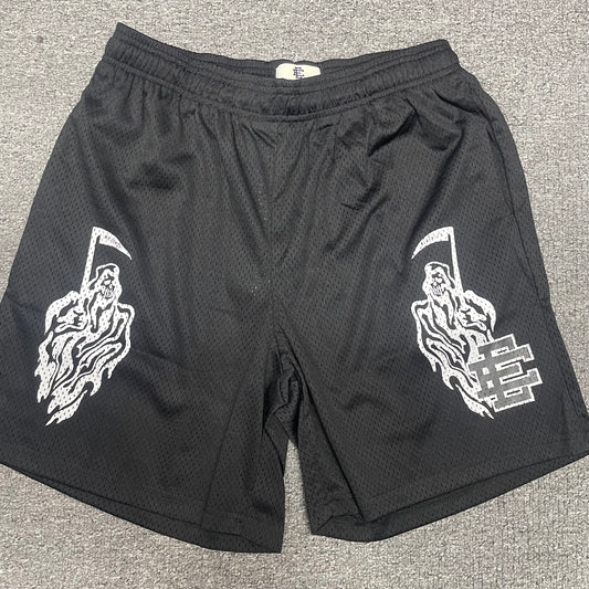 Eric Emanuel x Warren Lotas Grim Reaper Shorts Black White