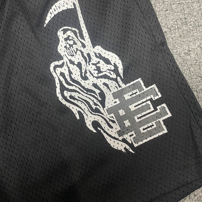 Eric Emanuel x Warren Lotas Grim Reaper Shorts Black White