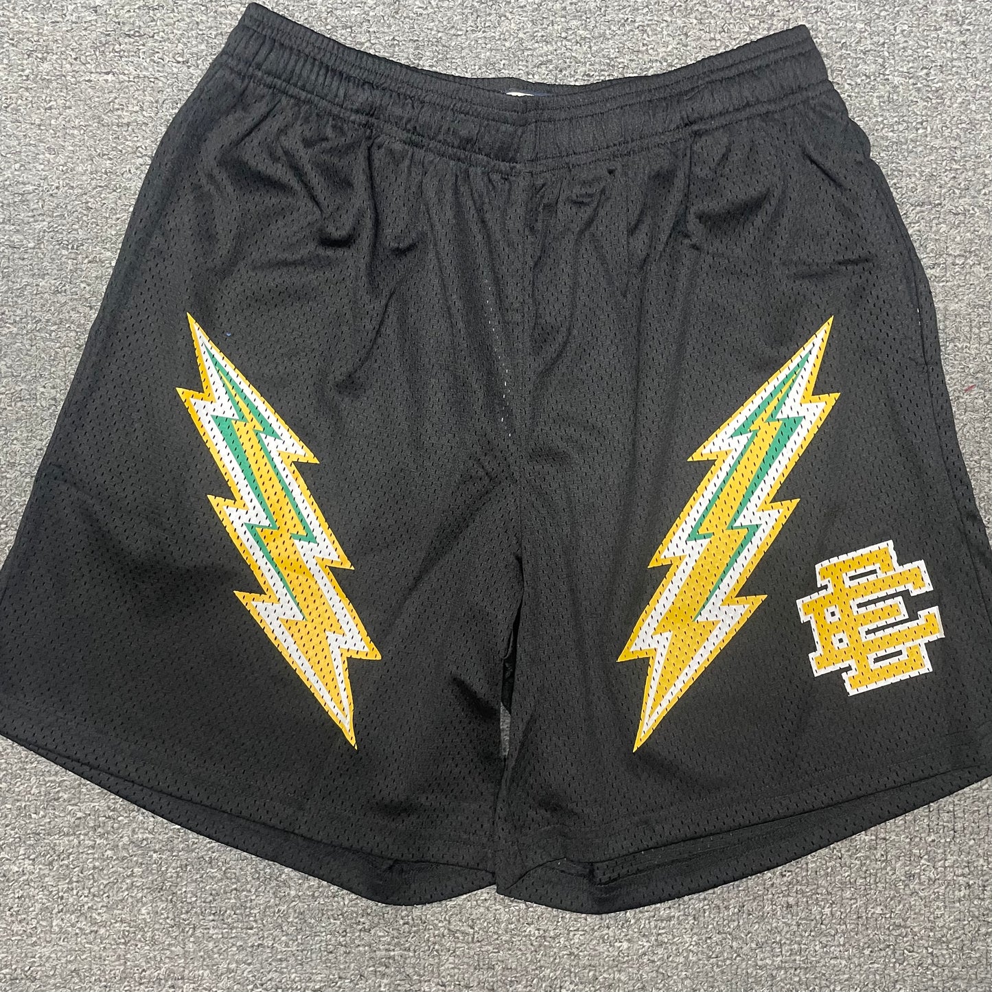 Eric Emanuel EE Basic Lightning Bolt Short Black Yellow Teal