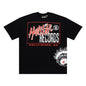 Hellstar Path to Paradise T-Shirt in black front view with white and red Records graphic