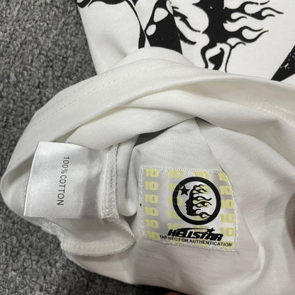 NFC tag detail on the Hellstar Path to Paradise T-Shirt for wholesale product inspection