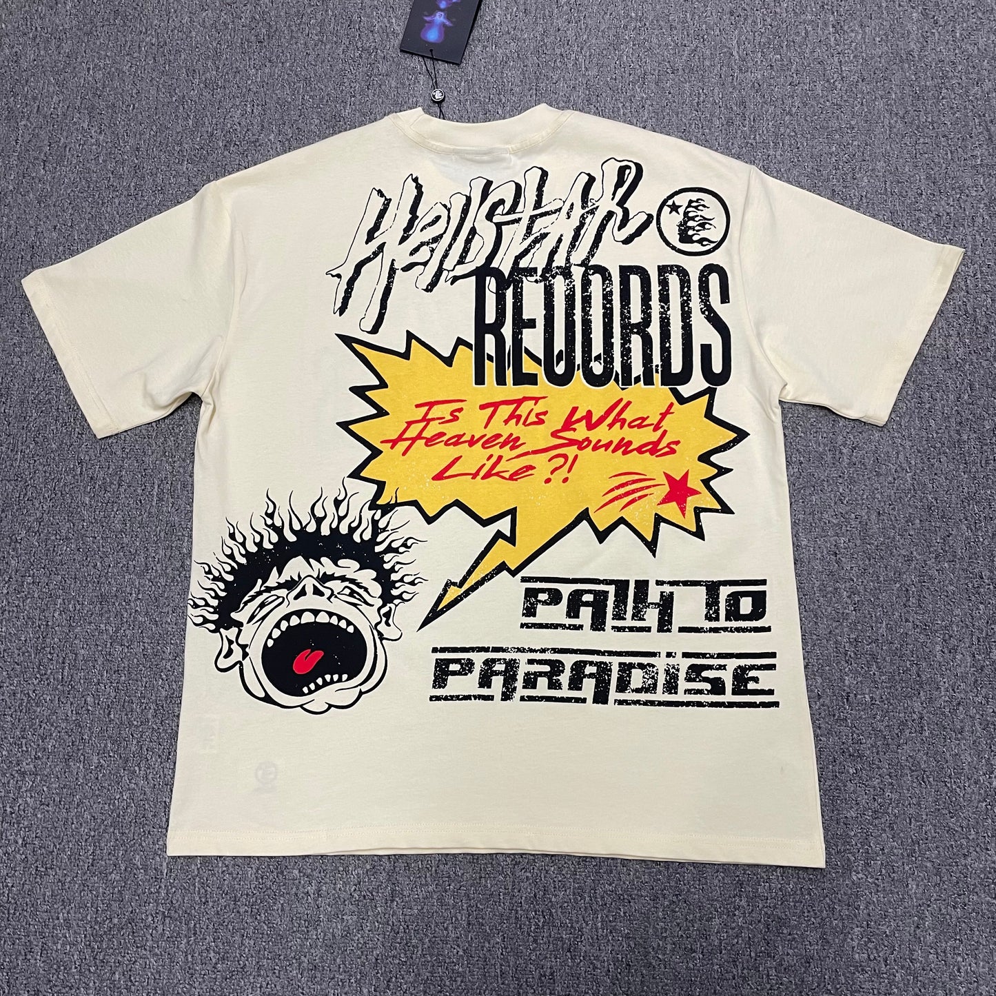 Hellstar Path to Paradise white T-shirt back view showing the full rear graphic design
