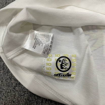NFC tag detail on the Hellstar Breaking News T-Shirt for product inspection