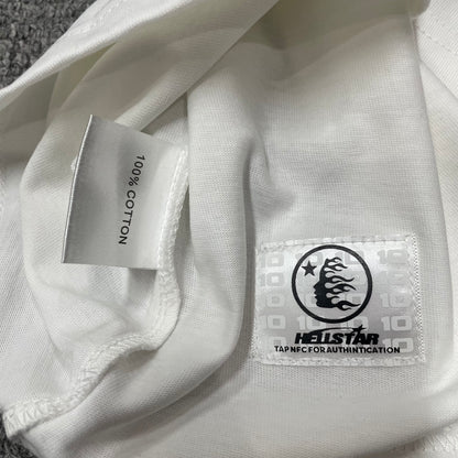 NFC tag detail on the Hellstar Sports Logo T-Shirt for wholesale product inspection