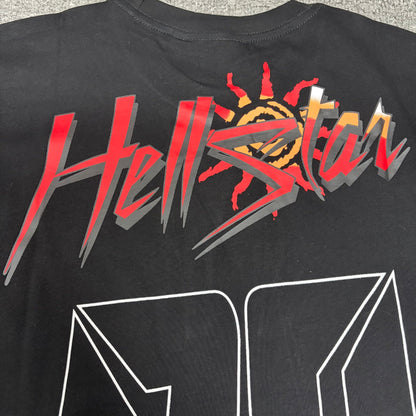 Close-up of the rear graphic print on the Hellstar 08 Path to Paradise T-Shirt