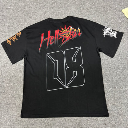 Hellstar 08 Path to Paradise Black and Red T-Shirt back view with full graphic artwork