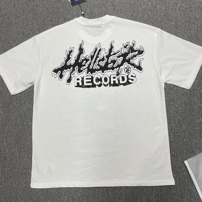 Hellstar Helmet Tee in Cream and Black back view with full rear graphic artwork