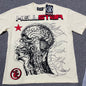 Hellstar Human Development T-Shirt in cream front view with oversized anatomical head graphic