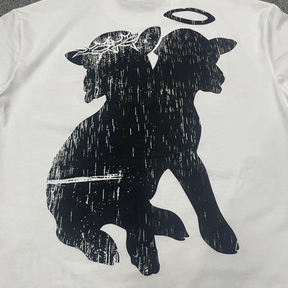 Full back graphic with oversized FAMILY lettering on the Hellstar Sports Family T-Shirt
Large black FAMILY wordmark printed across the back of the white Hellstar T-shirt
Close-up of the distressed black FAMILY lettering on the Hellstar Sports T-shirt
