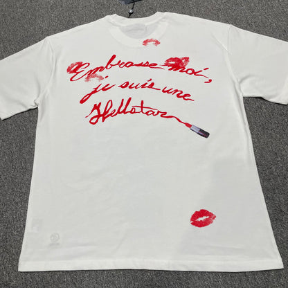Hellstar French Kiss white T-shirt back view showing the complete rear graphic artwork