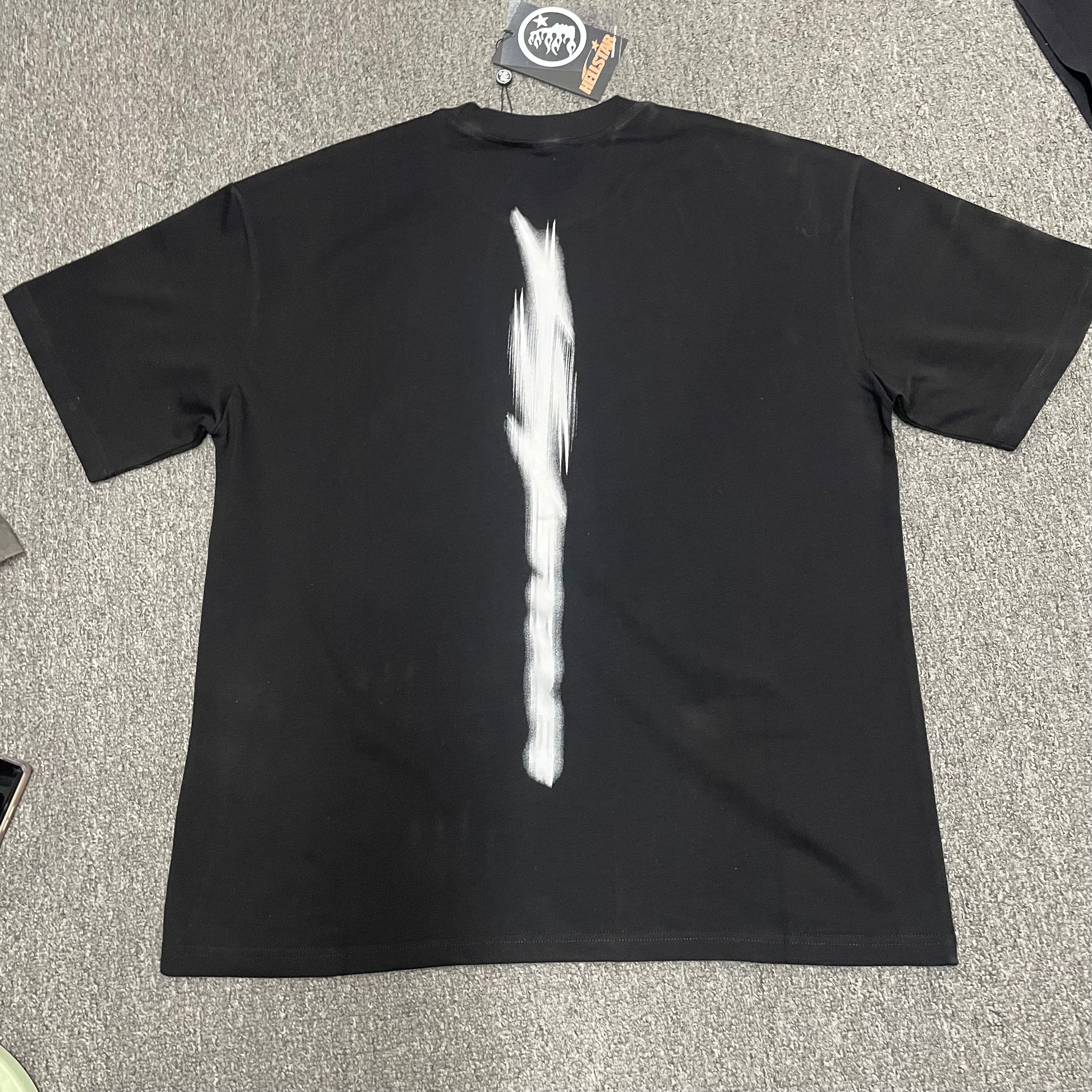 Hellstar Blur black T-shirt back view showing the complete rear graphic artwork