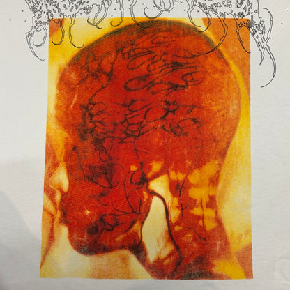Reflective rhinestone details scattered across the chest of the Hellstar Xray T-Shirt
Full orange X-ray head graphic printed across the front of the white Hellstar T-Shirt
Oversized side-profile X-ray head illustration on the Hellstar Xray T-Shirt
