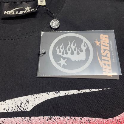 Front view of the Hellstar flame and star logo hangtag