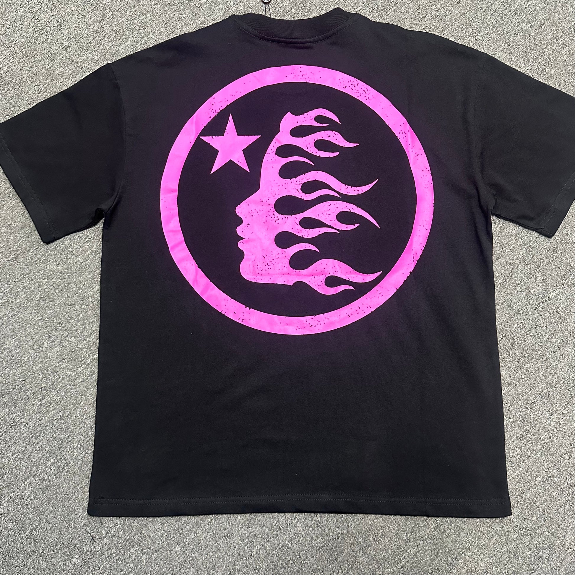 Hellstar Classic Rhinestone Logo T-Shirt black back view showing the rear graphic design
