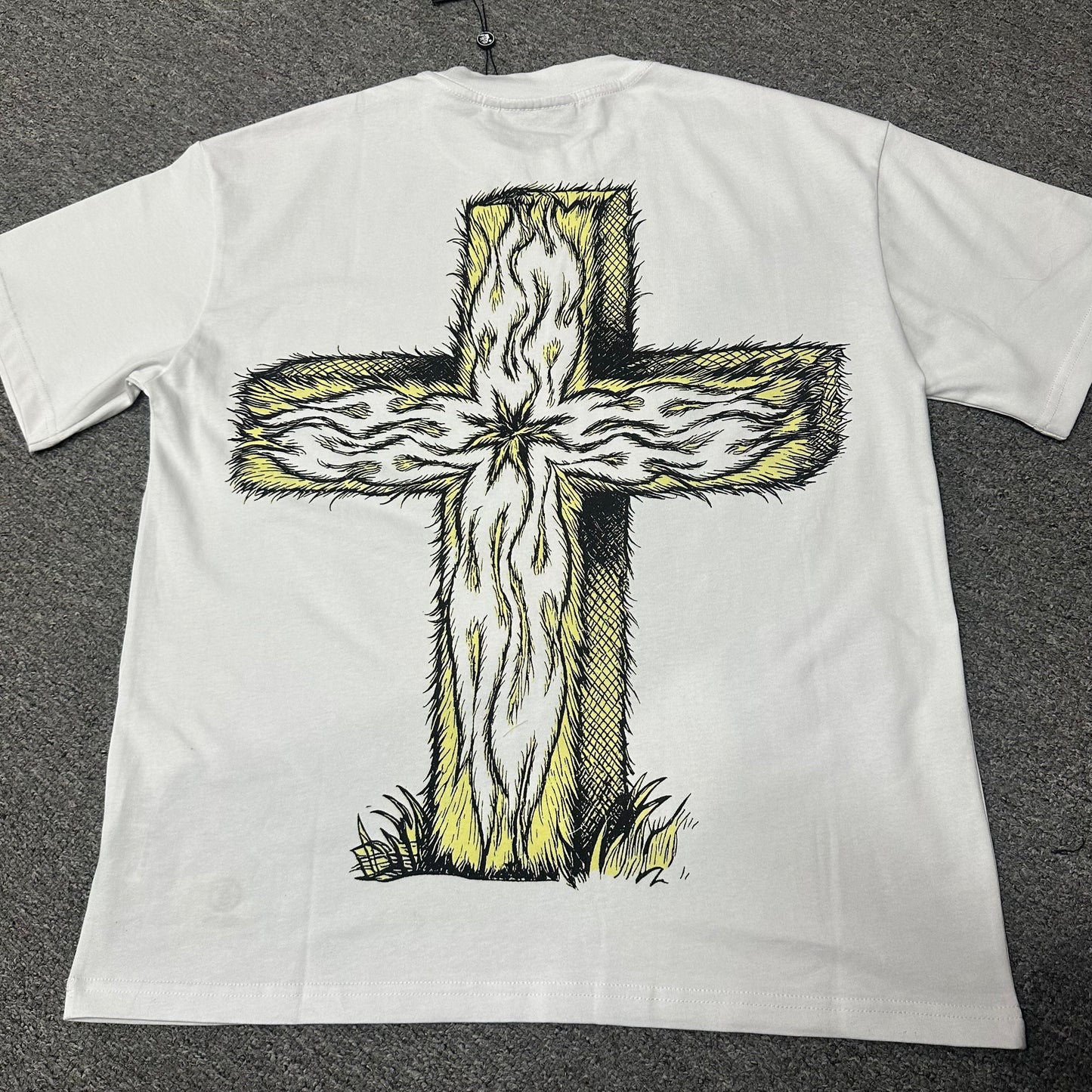Hellstar Paradise Lambs white graphic T-shirt back view showing the rear print placement