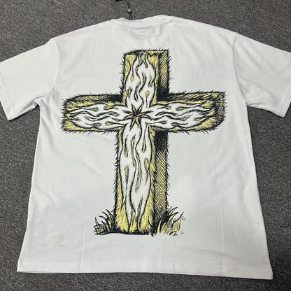 Hellstar Paradise Lambs white graphic T-shirt back view showing the rear print placement