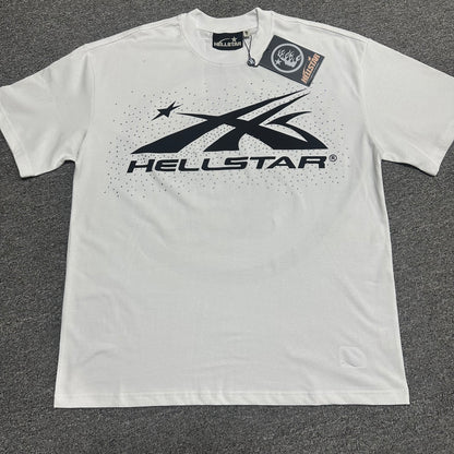 Hellstar Classic Rhinestone Logo T-shirt in white front view
