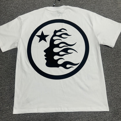 Hellstar Classic Rhinestone white T-shirt back view with graphic print