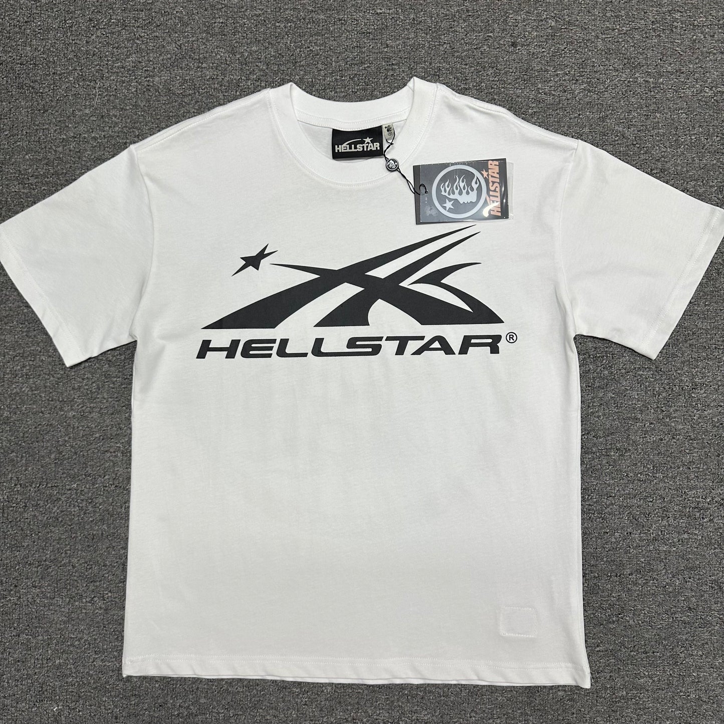 Hellstar Classic Logo T-shirt in white and black front view