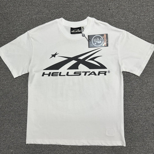 Hellstar Classic Logo T-shirt in white and black front view