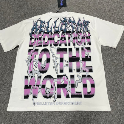 Hellstar Goggles white graphic T-shirt back view showing the rear artwork
