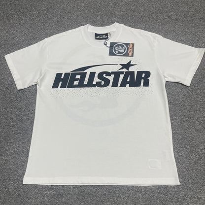 Hellstar Sports Core Rhinestone Logo T-shirt in white front view