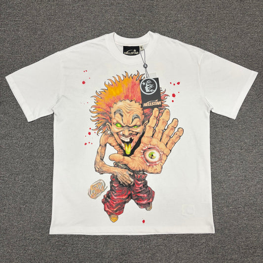 Hellstar Evil Eye graphic T-shirt in white front view