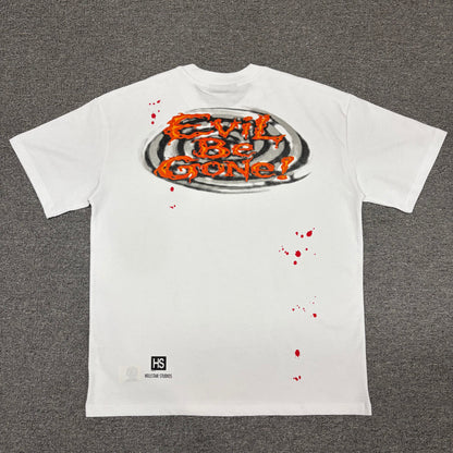 Hellstar Evil Eye white T-shirt back view showing the rear graphic