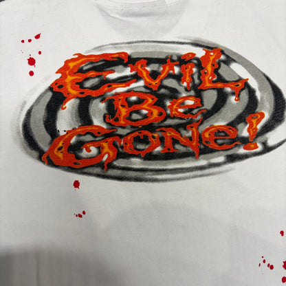 Full rear graphic artwork on Hellstar Evil Eye white T-shirt
Close-up of the back print on Hellstar Evil Eye graphic T-shirt
Crew neck collar and stitching detail on Hellstar Evil Eye white T-shirt