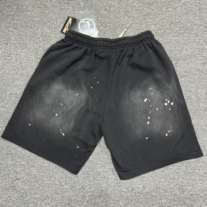 Hellstar Vertical Logo Flame Face washed black shorts back view